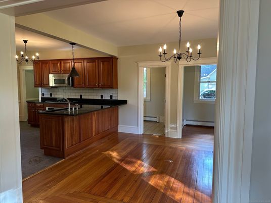 Chandelier, Interior, Kitchen, Pendant Lights, Wood Texture Flooring