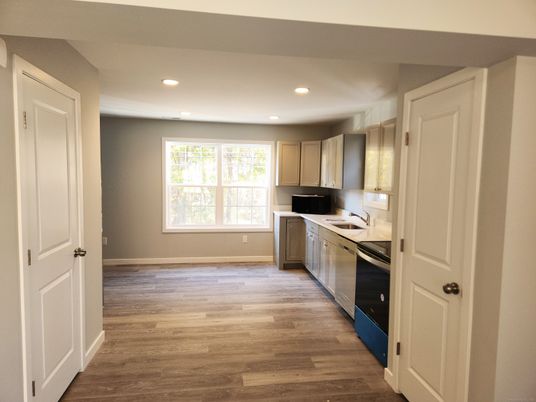 Interior, Kitchen, Recessed Lighting, Wood Texture Flooring