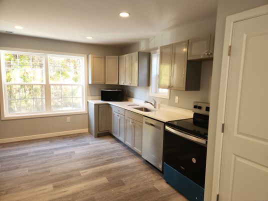 Interior, Kitchen, Recessed Lighting, Wood Texture Flooring