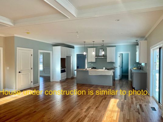 Interior, Kitchen, Pendant Lights, Wood Texture Flooring