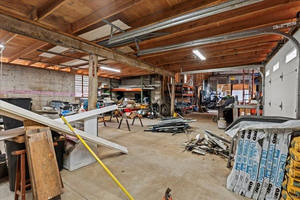 Fitness Equipment, Interior, Stone Walls, Wooden Beams