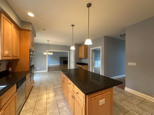 Fireplace, Interior, Kitchen, Pendant Lights, Recessed Lighting