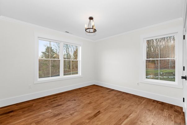 Empty room, Interior, Pendant Lights, Wood Texture Flooring