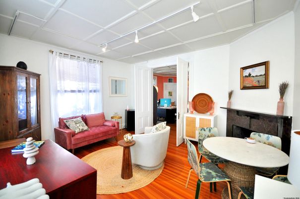 Dining room, Fireplace, Interior, Living room, Wood Texture Flooring
