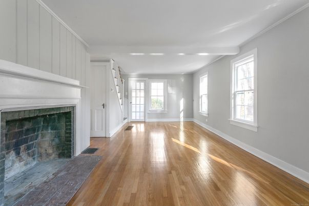 Empty room, Fireplace, Interior, Wood Texture Flooring