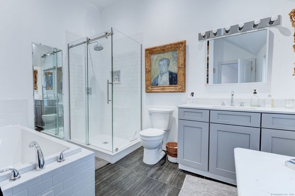 Bathroom, Dual Sink Vanities, Glass Shower, Interior