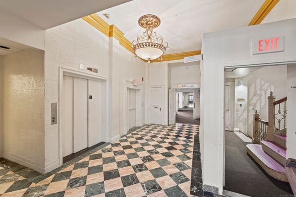 Chandelier, Elevator, Interior