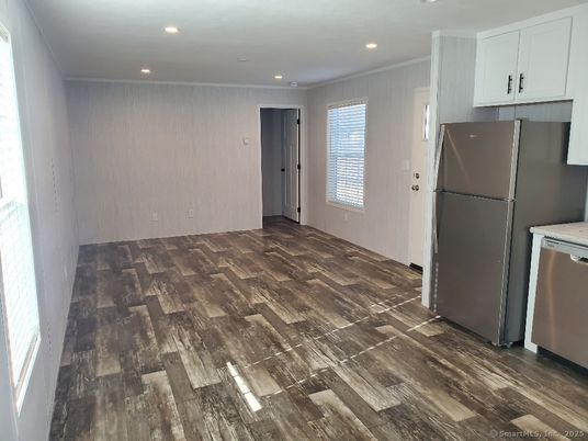 Interior, Kitchen, Recessed Lighting, Wood Texture Flooring