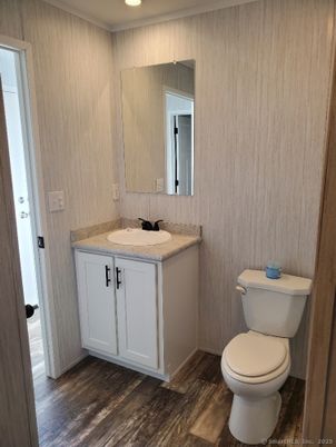 Bathroom, Interior, Recessed Lighting, Wood Texture Flooring