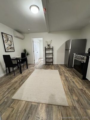 Dining room, Interior, Kitchen, Stainless Steel Appliances, Wood Texture Flooring
