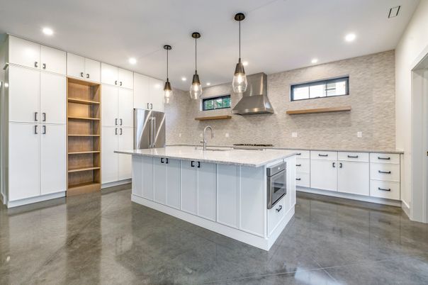 Interior, Kitchen, Pendant Lights, Recessed Lighting, Stainless Steel Appliances