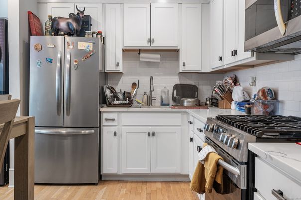 Interior, Kitchen, Stainless Steel Appliances, Wood Texture Flooring
