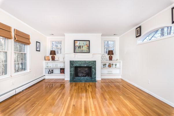 Empty room, Fireplace, Interior, Wood Texture Flooring