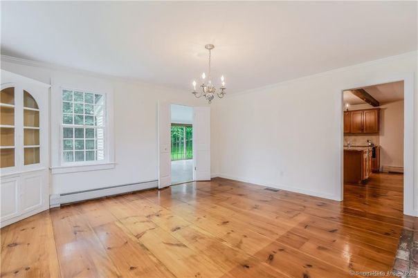 Chandelier, Empty room, Interior, Kitchen, Wood Texture Flooring
