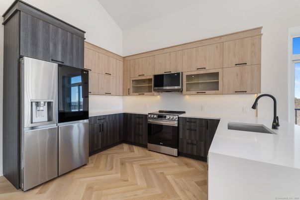 Interior, Kitchen, Stainless Steel Appliances, Wood Texture Flooring