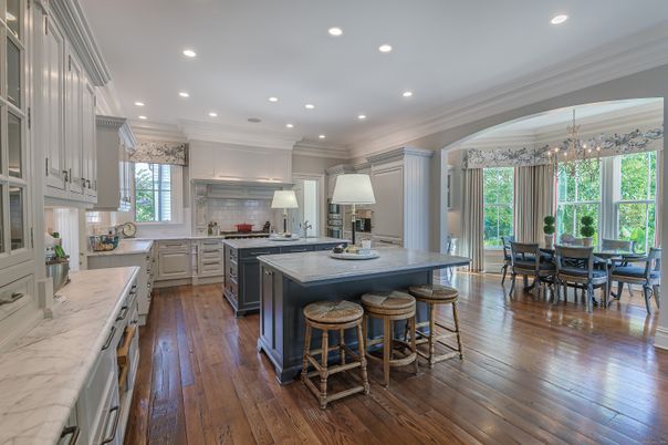 Dining room, Interior, Kitchen, Recessed Lighting, Wood Texture Flooring