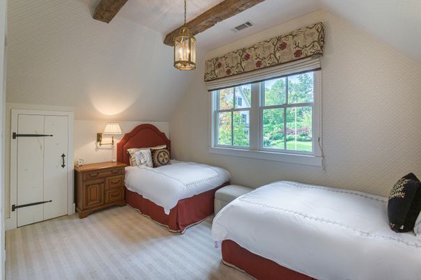 Bedroom, Interior, Pendant Lights, Wooden Beams