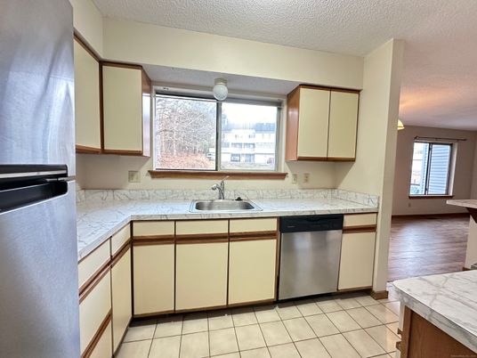 Interior, Kitchen, Stainless Steel Appliances, Wood Texture Flooring