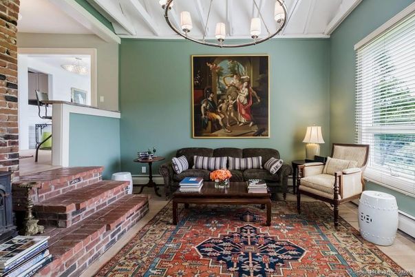 Chandelier, Interior, Living room, Stone Walls