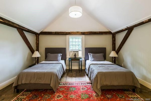 Bedroom, Interior, Pendant Lights, Wood Texture Flooring