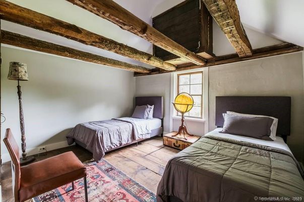 Bedroom, Interior, Wooden Beams, Wood Texture Flooring