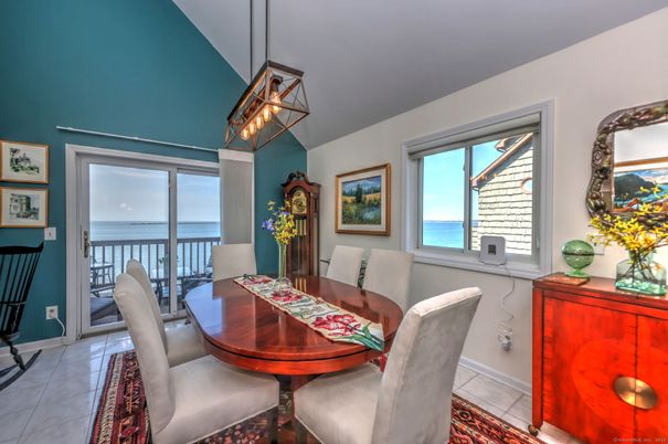 Dining room, Interior, Pendant Lights, Water