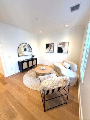 Bedroom, Interior, Living room, Recessed Lighting, Wood Texture Flooring