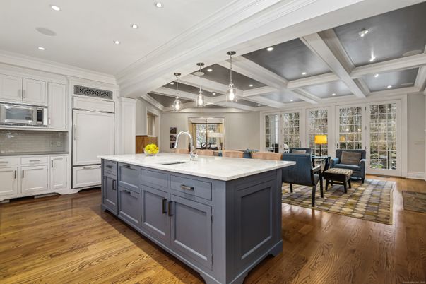 Interior, Kitchen, Living room, Pendant Lights, Recessed Lighting, Wood Texture Flooring