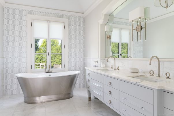 Bathroom, Dual Sink Vanities, Free Standing Baths, Interior, Marble