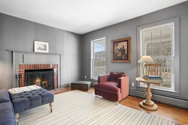 Fireplace, Interior, Wood Texture Flooring