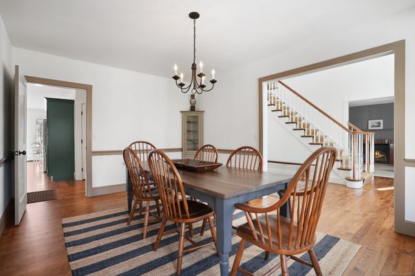 Chandelier, Dining room, Interior, Wood Texture Flooring