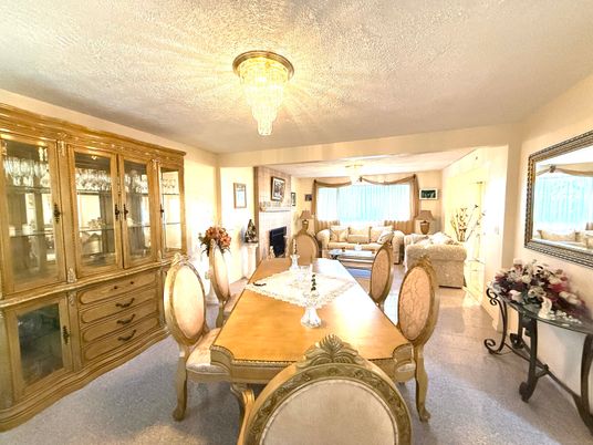 Chandelier, Dining room, Fireplace, Interior, Living room