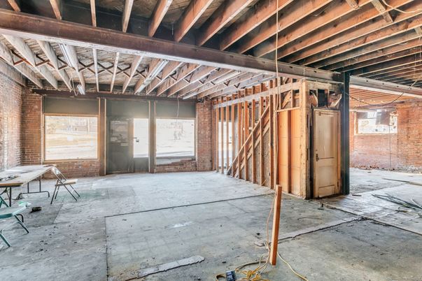 Empty room, Interior, Stone Walls, Wooden Beams