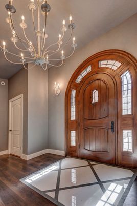 Chandelier, Interior, Wood Texture Flooring