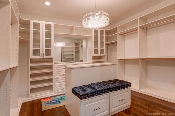 Chandelier, Interior, Recessed Lighting, Walk-in Closets, Wood Texture Flooring