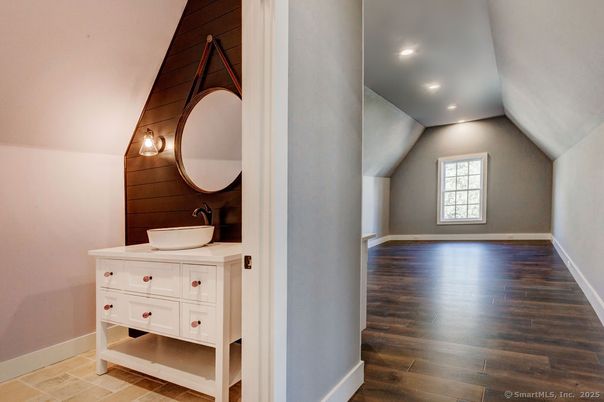 Bathroom, Interior, Recessed Lighting, Wood Texture Flooring