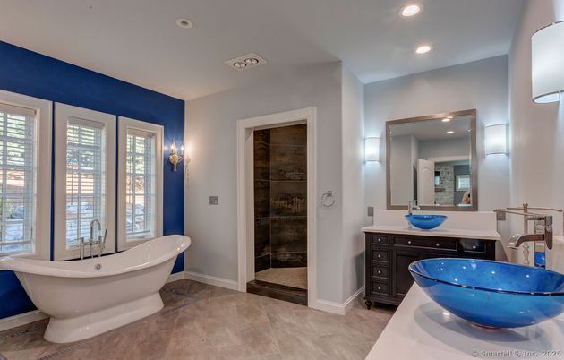 Bathroom, Dual Sink Vanities, Free Standing Baths, Glass Shower, Interior, Recessed Lighting