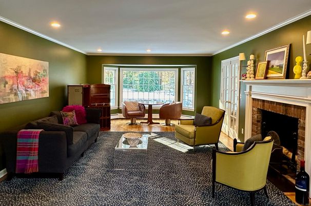 Fireplace, Interior, Living room, Recessed Lighting