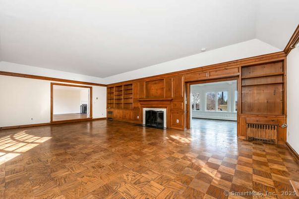 Empty room, Fireplace, Interior, Wood Texture Flooring, Wooden Walls