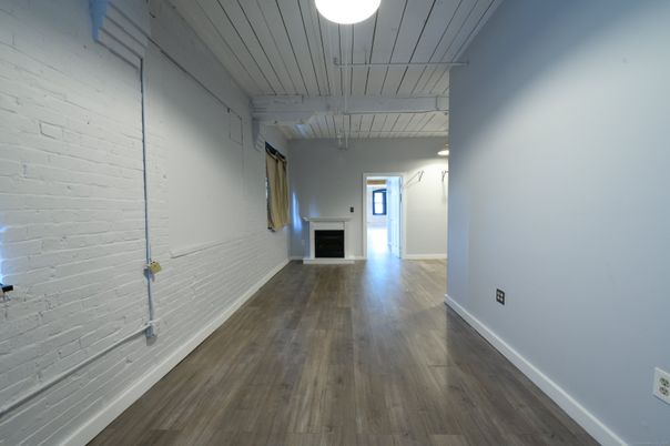 Empty room, Interior, Stone Walls, Wood Texture Flooring