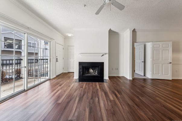 Empty room, Fireplace, Interior, Wood Texture Flooring