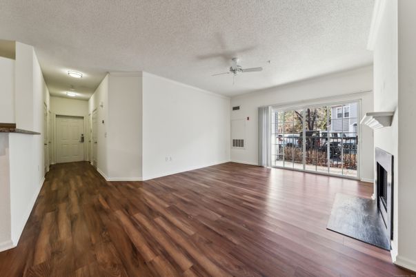 Empty room, Fireplace, Interior, Wood Texture Flooring