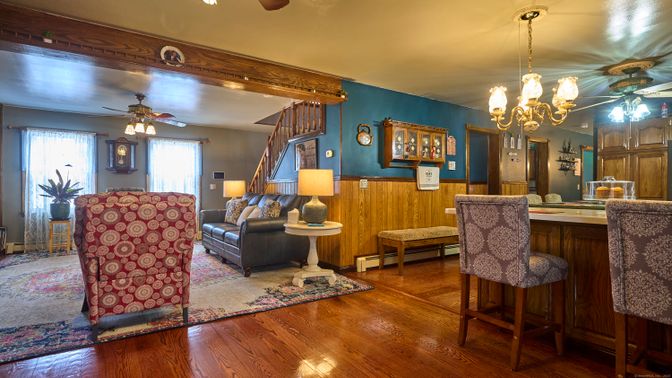 Chandelier, Interior, Living room, Recessed Lighting, Wood Texture Flooring