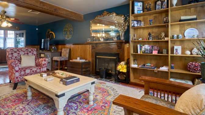 Fireplace, Interior, Living room, Wooden Beams