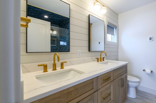 Bathroom, Dual Sink Vanities, Interior, Wood Texture Flooring