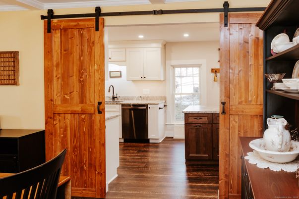 Interior, Kitchen, Recessed Lighting, Wood Texture Flooring