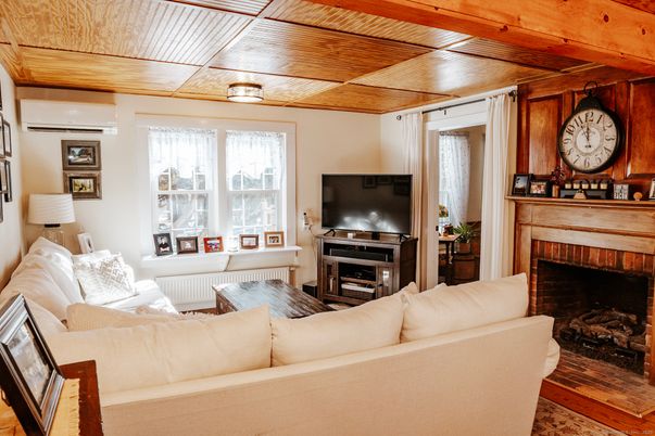 Fireplace, Interior, Living room, Wooden Ceilings, Wood Texture Flooring