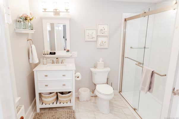 Bathroom, Glass Shower, Interior, Marble