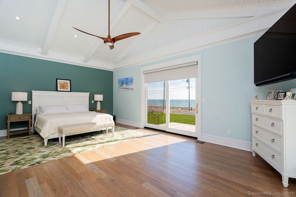Bedroom, Interior, Recessed Lighting, Water, Wood Texture Flooring