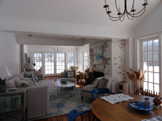 Chandelier, Dining room, Fireplace, Interior, Living room, Wood Texture Flooring